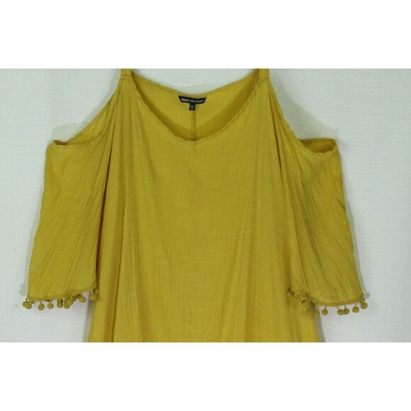 Unique Spectrum Top 3X Womens Pom-Pom Crinkle Gauze Plus Size - Picture 3 of 12